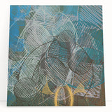 Geometric Moody Modern Wall Art – Abstract Canvas in Blue & Green