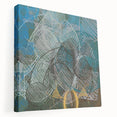 Geometric Moody Modern Wall Art – Abstract Canvas in Blue & Green