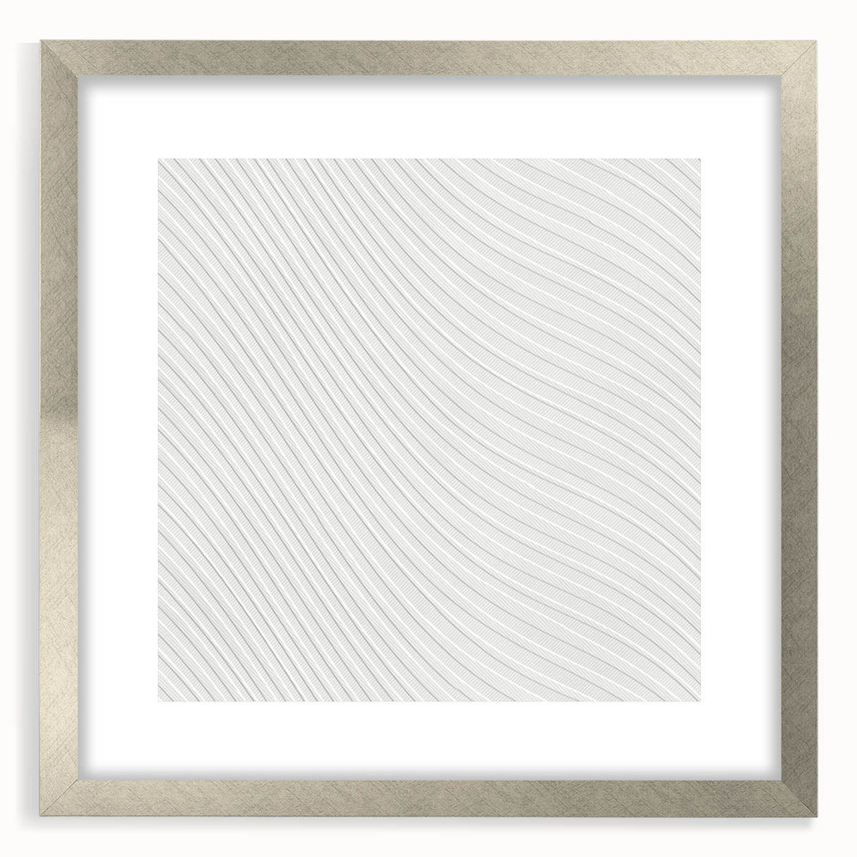 Contemporary Framed Abstract Art - Wavy Minimal Texture Design
