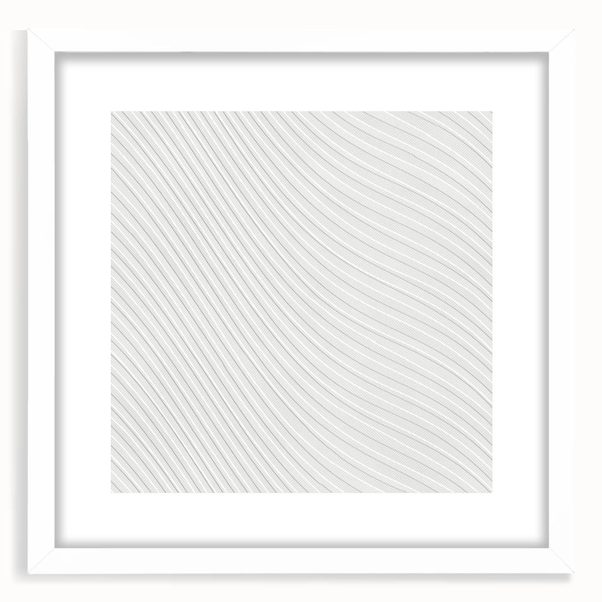 Contemporary Framed Abstract Art - Wavy Minimal Texture Design