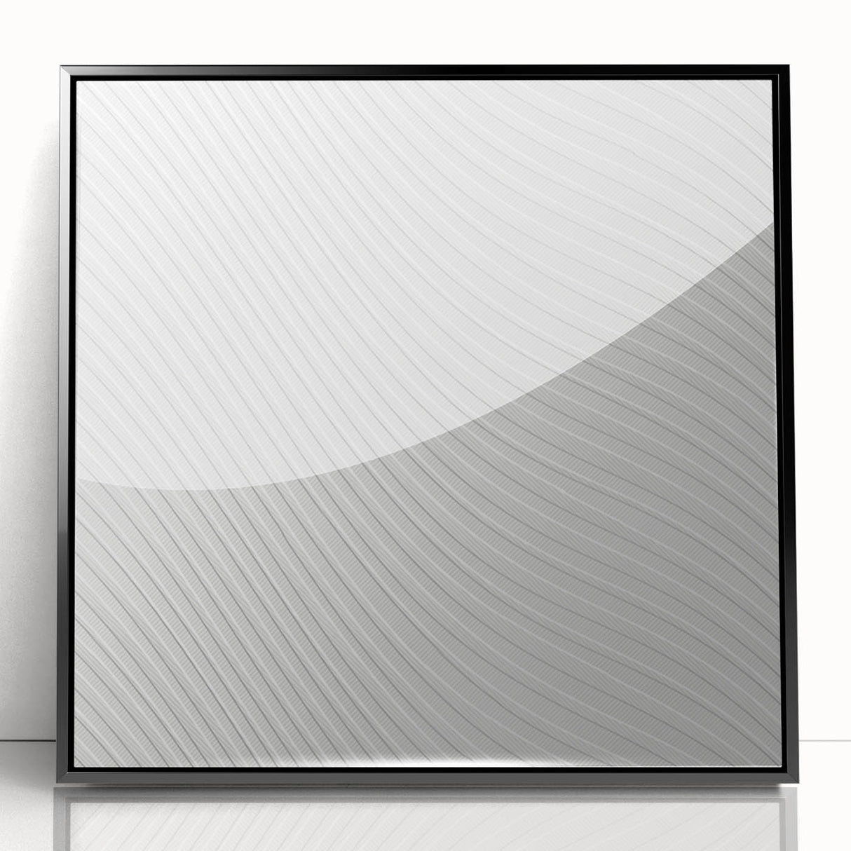 Contemporary Framed Abstract Art - Wavy Minimal Texture Design
