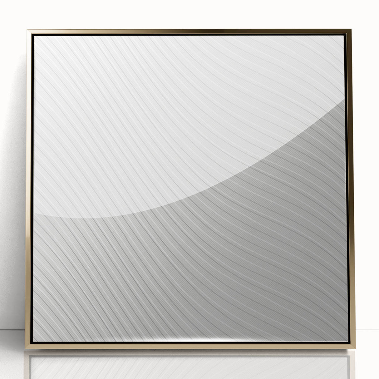 Contemporary Framed Abstract Art - Wavy Minimal Texture Design
