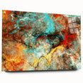 Geometric Abstract Art Prints – Chaotic Cyan & Firebrush Fusion