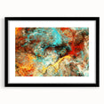 Geometric Abstract Art Prints – Chaotic Cyan & Firebrush Fusion
