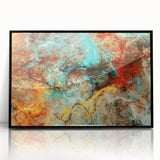 Geometric Abstract Art Prints – Chaotic Cyan & Firebrush Fusion