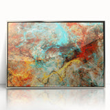 Geometric Abstract Art Prints – Chaotic Cyan & Firebrush Fusion