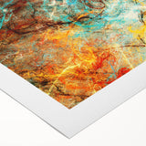 Geometric Abstract Art Prints – Chaotic Cyan & Firebrush Fusion