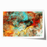 Geometric Abstract Art Prints – Chaotic Cyan & Firebrush Fusion