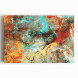 Geometric Abstract Art Prints – Chaotic Cyan & Firebrush Fusion