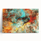 Geometric Abstract Art Prints – Chaotic Cyan & Firebrush Fusion