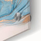 Premium Abstract Art Pieces – Sky Blue & Gold Luxury Canvas