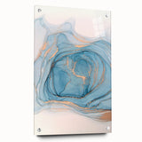 Premium Abstract Art Pieces – Sky Blue & Gold Luxury Canvas