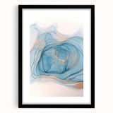 Premium Abstract Art Pieces – Sky Blue & Gold Luxury Canvas