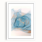 Premium Abstract Art Pieces – Sky Blue & Gold Luxury Canvas