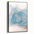 Premium Abstract Art Pieces – Sky Blue & Gold Luxury Canvas
