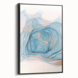 Premium Abstract Art Pieces – Sky Blue & Gold Luxury Canvas