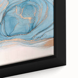 Premium Abstract Art Pieces – Sky Blue & Gold Luxury Canvas