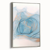 Premium Abstract Art Pieces – Sky Blue & Gold Luxury Canvas