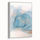 Premium Abstract Art Pieces – Sky Blue & Gold Luxury Canvas