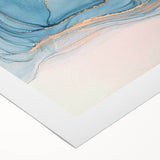 Premium Abstract Art Pieces – Sky Blue & Gold Luxury Canvas