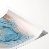 Premium Abstract Art Pieces – Sky Blue & Gold Luxury Canvas