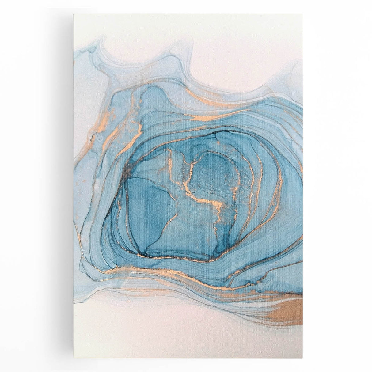 Premium Abstract Art Pieces – Sky Blue & Gold Luxury Canvas