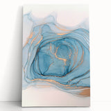 Premium Abstract Art Pieces – Sky Blue & Gold Luxury Canvas