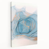 Premium Abstract Art Pieces – Sky Blue & Gold Luxury Canvas