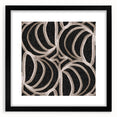 Earthen Harmony Abstracts - Curved Line Art in Black and Beige