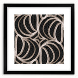 Earthen Harmony Abstracts - Curved Line Art in Black and Beige