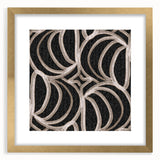 Earthen Harmony Abstracts - Curved Line Art in Black and Beige