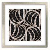 Earthen Harmony Abstracts - Curved Line Art in Black and Beige