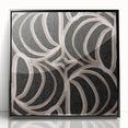 Earthen Harmony Abstracts - Curved Line Art in Black and Beige