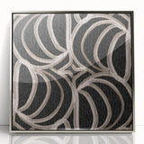 Earthen Harmony Abstracts - Curved Line Art in Black and Beige
