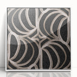 Earthen Harmony Abstracts - Curved Line Art in Black and Beige