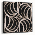 Earthen Harmony Abstracts - Curved Line Art in Black and Beige