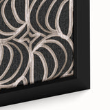 Earthen Harmony Abstracts - Curved Line Art in Black and Beige