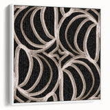Earthen Harmony Abstracts - Curved Line Art in Black and Beige