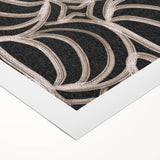 Earthen Harmony Abstracts - Curved Line Art in Black and Beige