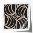Earthen Harmony Abstracts - Curved Line Art in Black and Beige
