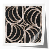 Earthen Harmony Abstracts - Curved Line Art in Black and Beige