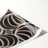 Earthen Harmony Abstracts - Curved Line Art in Black and Beige