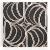 Earthen Harmony Abstracts - Curved Line Art in Black and Beige