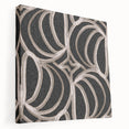 Earthen Harmony Abstracts - Curved Line Art in Black and Beige