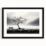 Misty Lake Bench - Fine Art Photography Framed Prints