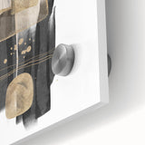 Abstract Geometric Framed Art – Black and Gold Minimalist Wall Print