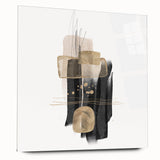 Abstract Geometric Framed Art – Black and Gold Minimalist Wall Print