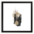Abstract Geometric Framed Art – Black and Gold Minimalist Wall Print