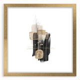 Abstract Geometric Framed Art – Black and Gold Minimalist Wall Print