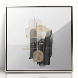 Abstract Geometric Framed Art – Black and Gold Minimalist Wall Print